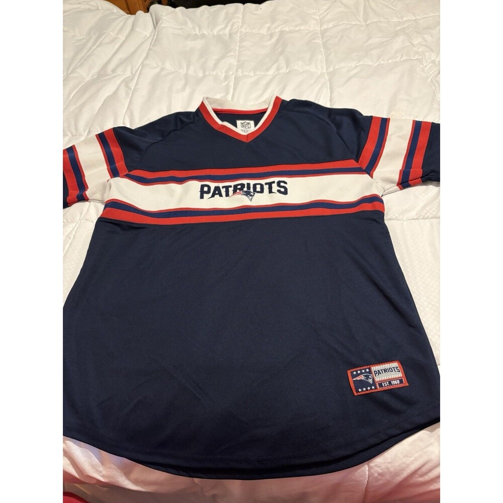 NFL Team Apparel NEW ENGLAND PATRIOTS -Red Blue Blue Sweater Jersey